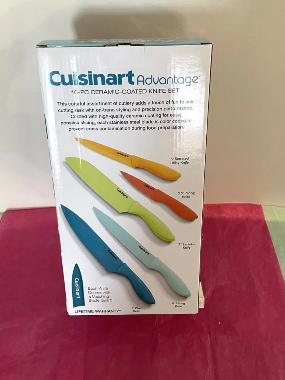 10pc Ceramic Coated Stainless-Steel Knife Set